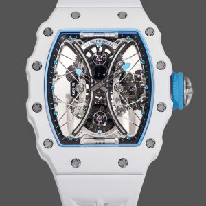 Richard Mille RM053-01 Pablo MacDonough Cadran squelette Bracelet caoutchouc blanc