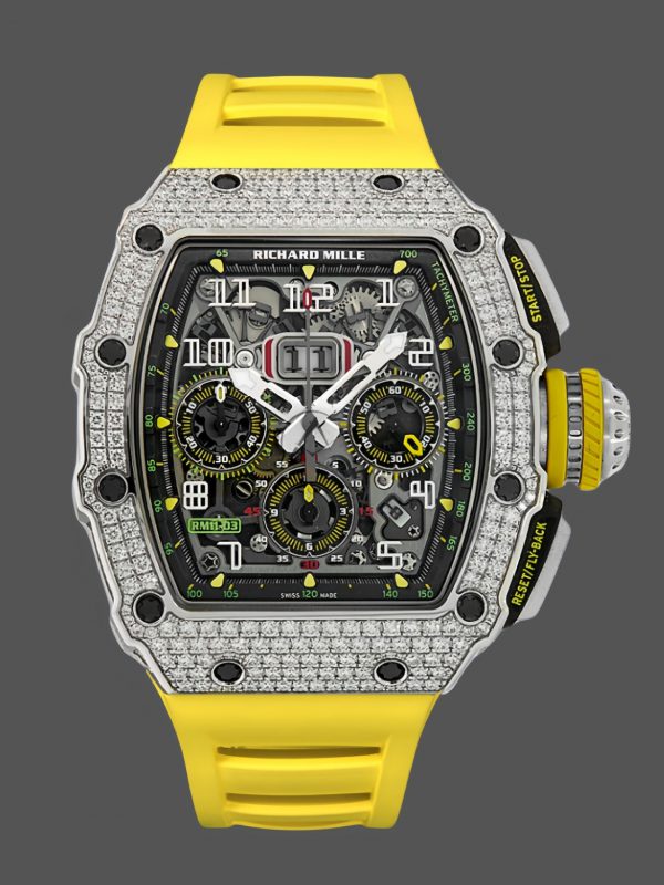 Richard Mille RM 011 03 Acier Inoxydable & Or 18K Lunette diamant