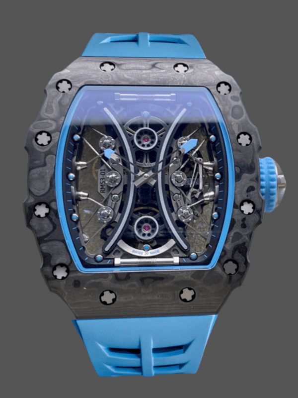 Richard Mille RM 53-01 Tourbillon Pablo Mac Donough Bracelet caoutchouc bleu