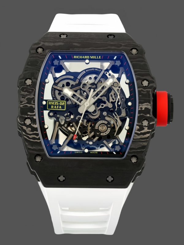 Richard Mille RM 035-02 Rafael Nadal NTPT Carbone Bracelet caoutchouc blanc