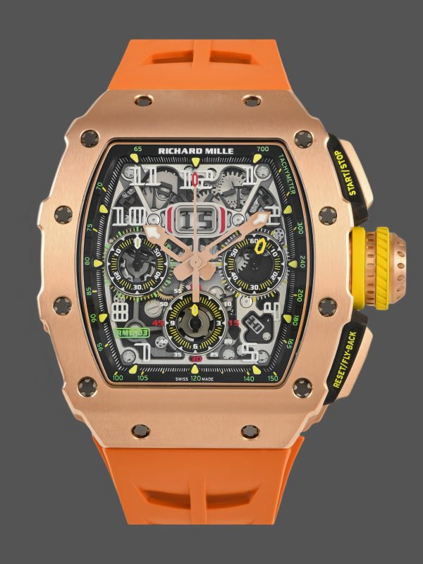 Richard Mille RM11-03 Bracelet caoutchouc orange Chronographe Flyback Automatique