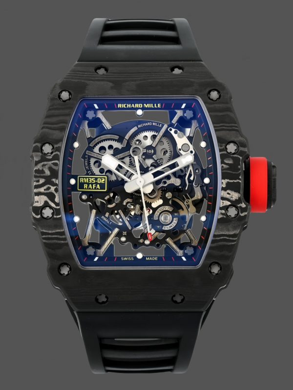Richard Mille Rafael Nadal NTPT Carbone RM Bracelet caoutchouc noir RM035-02