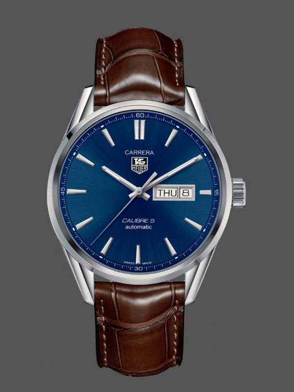 TAG Heuer Carrera Calibre 5 Date Jour Cadran Bleu WAR201E.FC6291