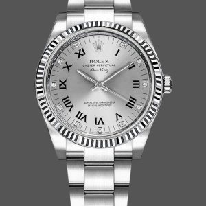 Rolex Oyster Perpetual Air-King 114234 Cadran Romain Argent Diamant 41mm Réplique