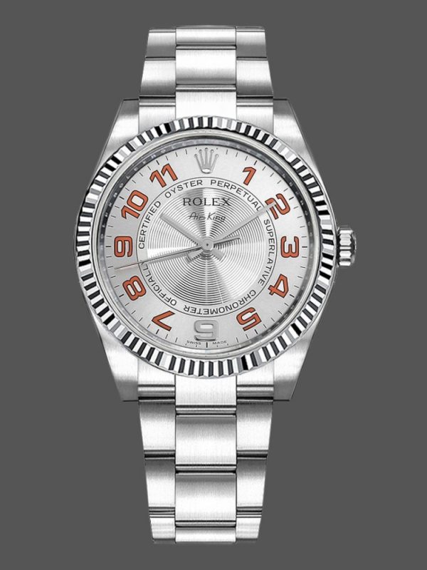 Rolex Oyster Perpetual Air-King 114234 Cadran Arabe Orange Argenté 34mm Réplique Unisexe