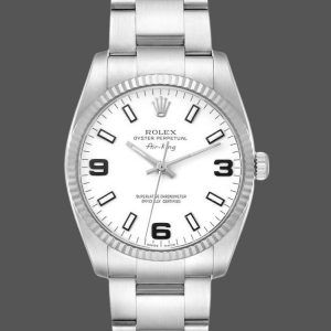 Rolex Oyster Perpetual Air-King 114234 Cadran Arabe Blanc 34mm Réplique Unisexe