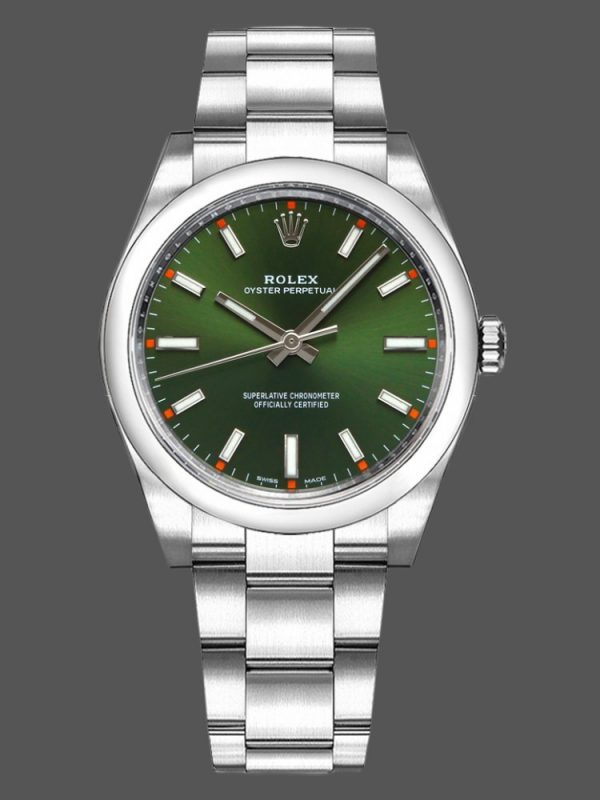 Rolex Oyster Perpetual Air-King 114200 Cadran Index Vert Olive 34mm Réplique Unisexe