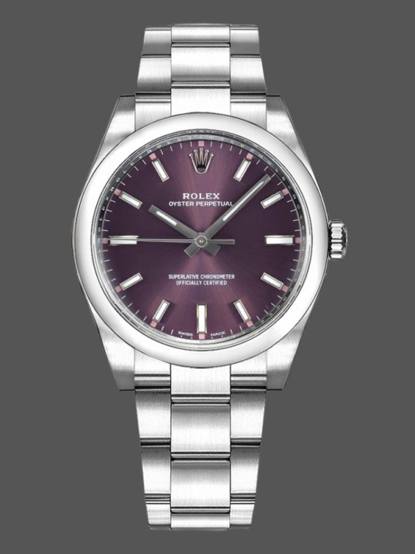 Rolex Oyster Perpetual Air-King 114200 Cadran Index Rouge Raisin 34mm Réplique Unisexe