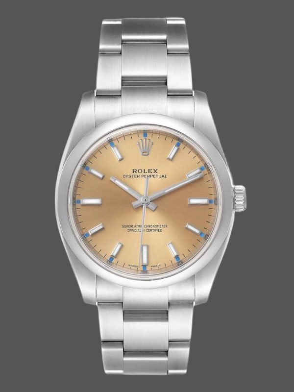 Rolex Oyster Perpetual 114200 Cadran Index Raisin Blanc 34mm Réplique Unisexe