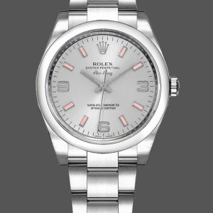 Rolex Oyster Perpetual Air-King 114200 Cadran Argent Index Rose 34mm Réplique Unisexe