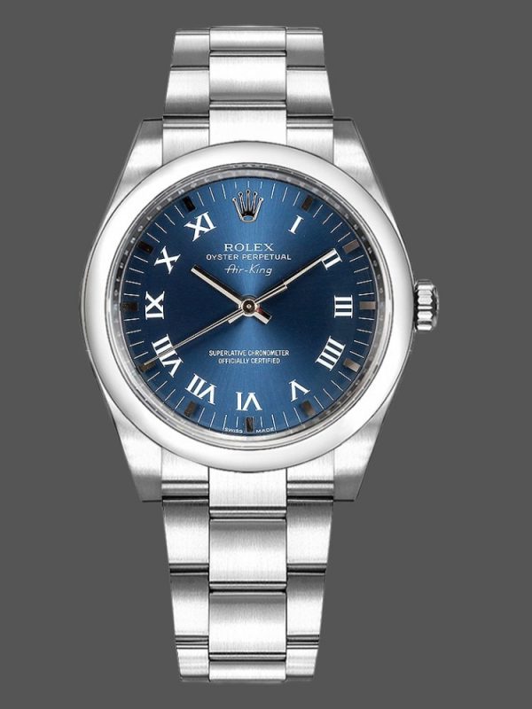 Rolex Oyster Perpetual Air-King 114200 Cadran Bleu 34mm Réplique Unisexe