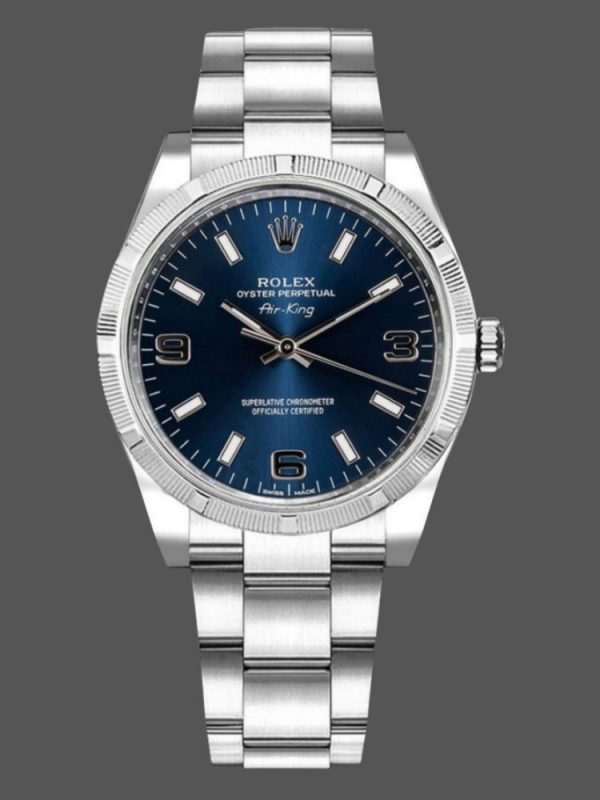 Rolex Oyster Perpetual Air King 114210 Cadran Bleu 34mm Réplique Unisexe