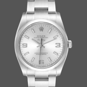 Rolex Oyster Perpetual Air-King 114200 Cadran Arabe Argent 34mm Réplique Unisexe