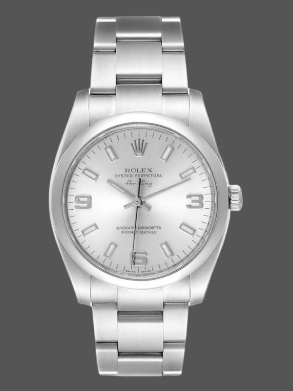 Rolex Oyster Perpetual Air-King 114200 Cadran Arabe Argent 34mm Réplique Unisexe