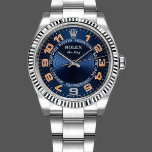 Rolex Oyster Perpetual Air-King 114234 Cadran Bleu Acier Oyster 34mm Réplique Unisexe
