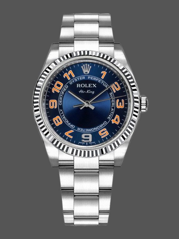 Rolex Oyster Perpetual Air-King 114234 Cadran Bleu Acier Oyster 34mm Réplique Unisexe