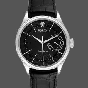 Rolex Cellini Date 50519 Bracelet Noir Cadran Noir 39mm Montre Réplique Homme