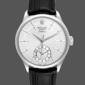 Rolex Cellini Dual Time 50529 Cadran Argent 39mm Montre Réplique Homme