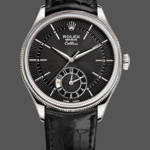 Rolex Cellini Dual Time 50529 Cadran Guilloché Noir 39mm Montre Réplique Homme