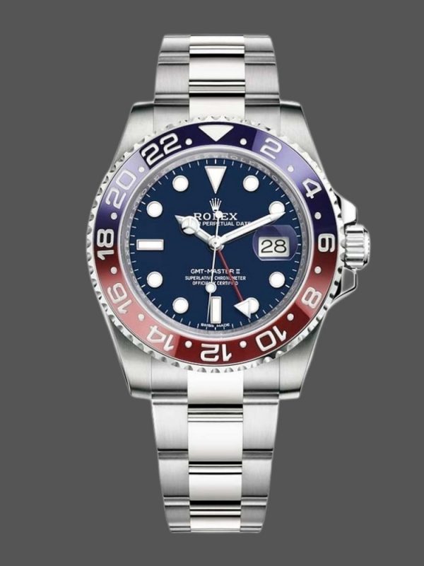 Rolex GMT-Master II 126719BLRO Or Blanc Cadran Bleu 40mm Montre Réplique Homme