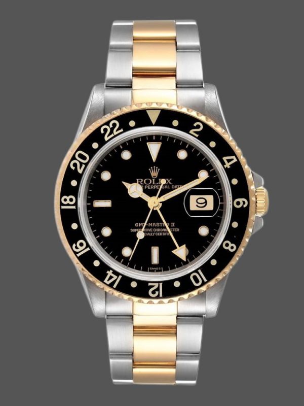 Rolex GMT-Master II 16713LN Acier Or Jaune Cadran Noir 40MM Montre Réplique Homme