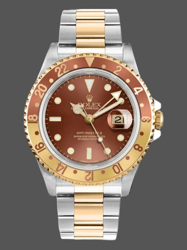 Rolex GMT-Master II 16713 Or Blanc Cadran Chocolat 40mm Montre Réplique Homme