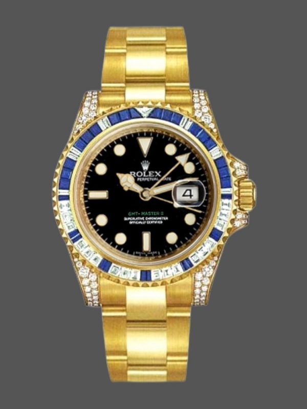 Rolex GMT-Master II 116758 Cadran Noir Diamant 40mm Montre Réplique Homme