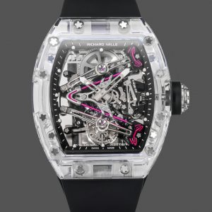 Richard Mille RM38-02 Tourbillon Mouvement Édition Cristal Bracelet Caoutchouc Noir