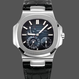 Patek Philippe Nautilus Phases de Lune Or Rose & Or Blanc Cadran Bleu Ardoise Soleil 5712GR 001