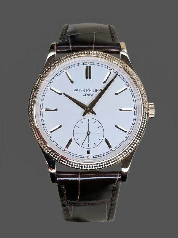 Patek Philippe Calatrava Petite Seconde Cadran Blanc Bracelet Cuir 6119R 001 Montre