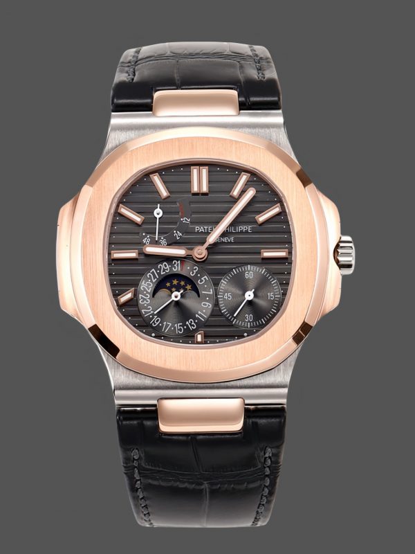 Patek Philippe Nautilus Phases de Lune Or Rose & Or Blanc Cadran Gris Ardoise 5712GR 001