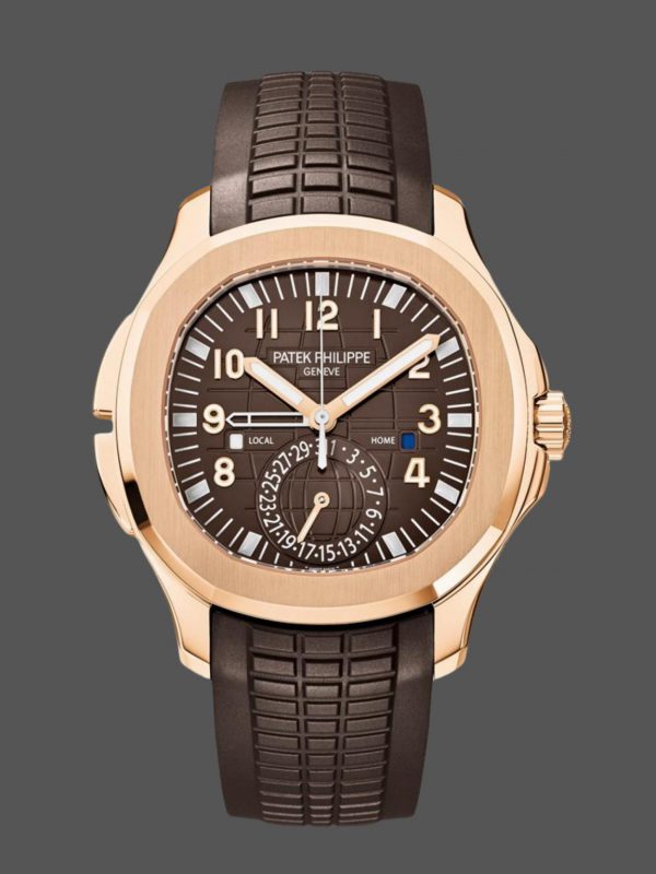Réplique Patek Philippe Aquanaut 5164R 001 Heure de Voyage Or Rose Montre Homme