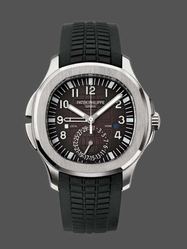 Réplique Patek Philippe Aquanaut 5164A 001 Double Fuseau Acier Inoxydable Montre Homme 40mm