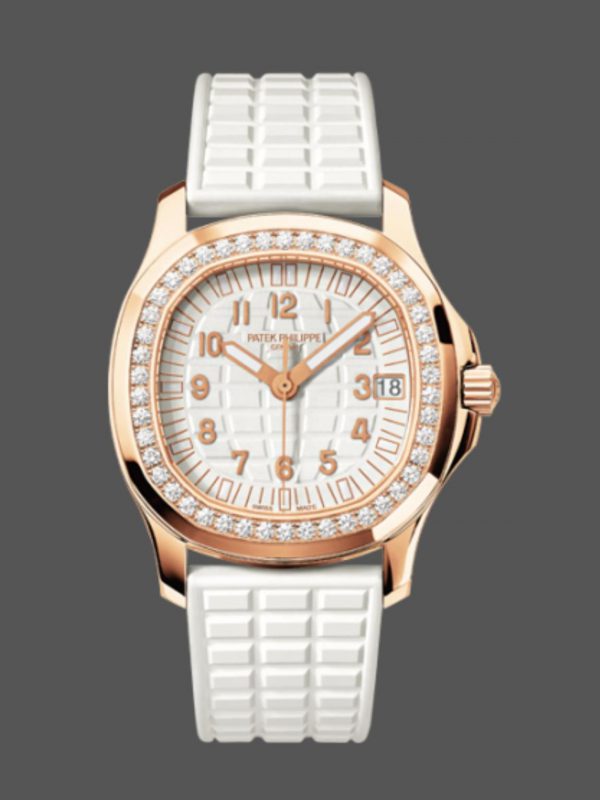 Réplique Patek Philippe Aquanaut Or Rose Cadran Blanc 5068R 010 Montre Femme 36mm