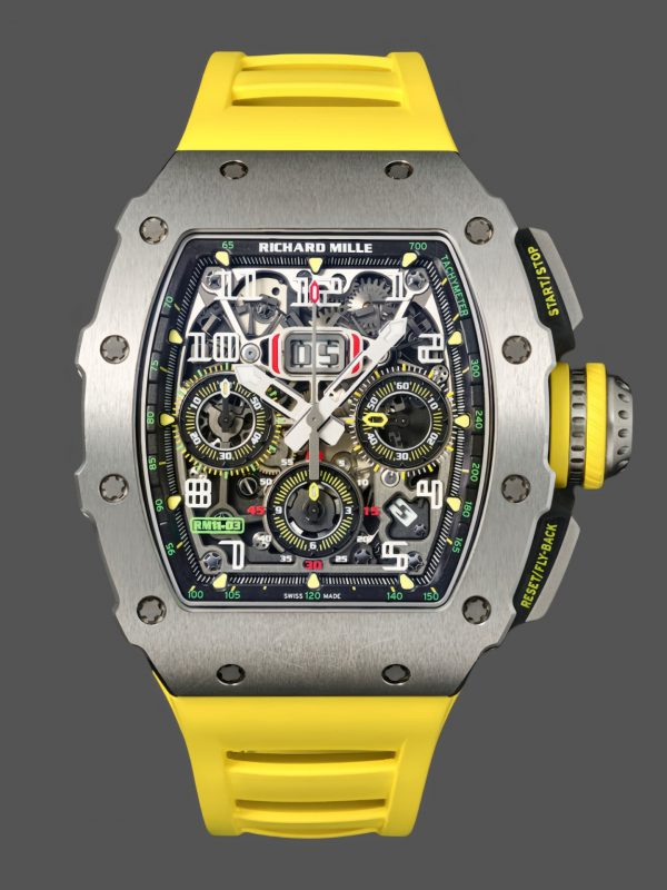 Richard Mille RM 11 03 Titane Cadran squelette Bracelet jaune