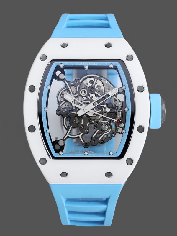 Richard Mille RM 055 RMUL2 NTPT Fibre de carbone Bleu Bracelet caoutchouc