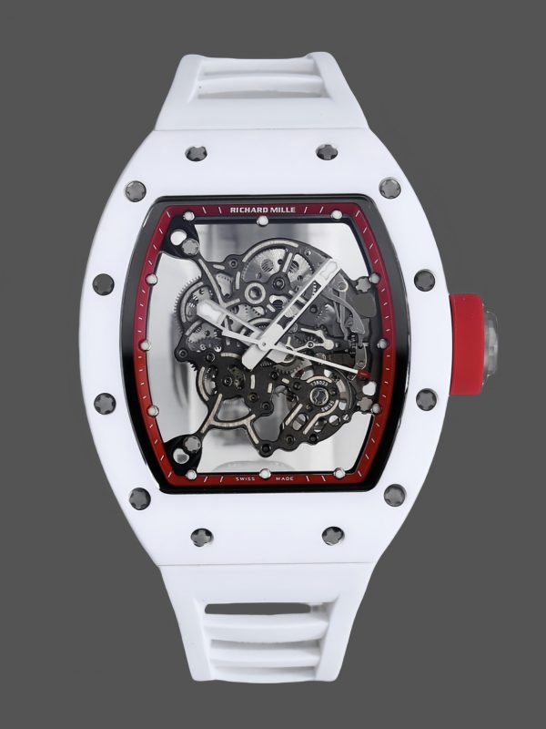 Richard Mille RM 055 RMUL2 NTPT Fibre de carbone Boîtier blanc Marque rouge