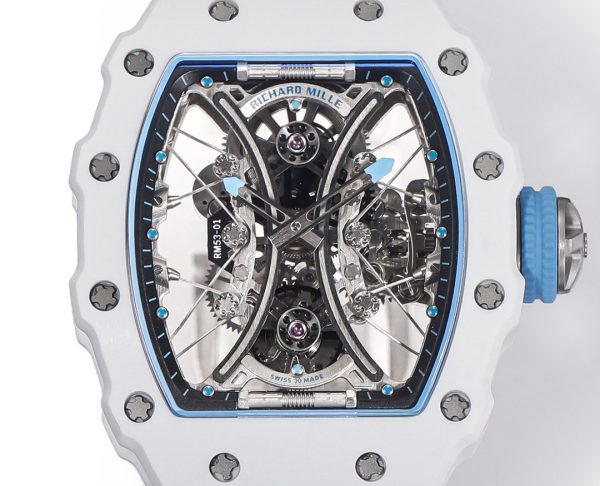 Richard Mille RM053-01 Pablo MacDonough Cadran squelette Bracelet caoutchouc blanc – Image 2