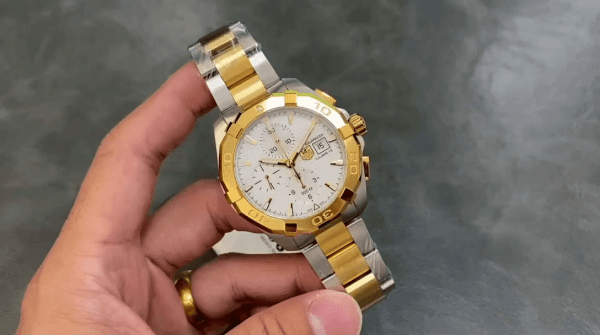 Tag Heuer Aquaracer Chronographe CAY2121.BB0923 43mm Or/Argent – Image 2