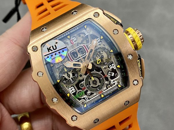 Richard Mille RM11-03 Bracelet caoutchouc orange Chronographe Flyback Automatique – Image 2