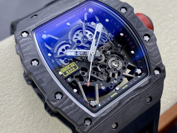 Richard Mille Rafael Nadal NTPT Carbone RM Bracelet caoutchouc noir RM035-02 – Image 2
