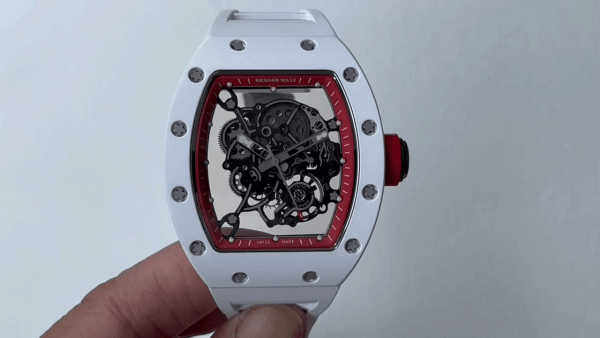 Richard Mille RM 055 RMUL2 NTPT Fibre de carbone Boîtier blanc Marque rouge – Image 2