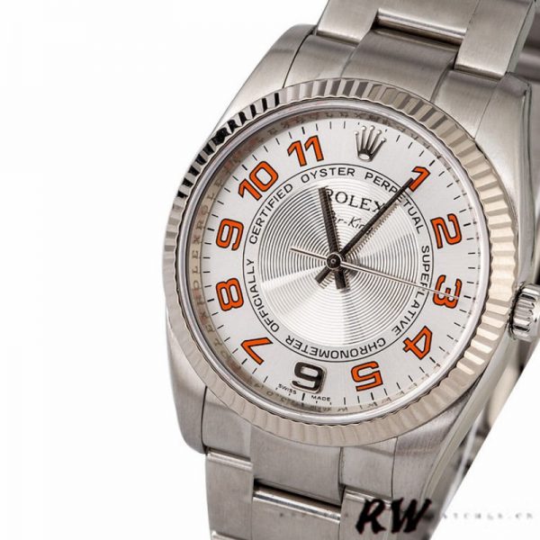 Rolex Oyster Perpetual Air-King 114234 Cadran Arabe Orange Argenté 34mm Réplique Unisexe – Image 6