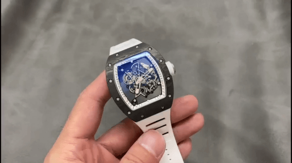 Richard Mille RM055 NTPT Fibre de carbone Bracelet caoutchouc blanc – Image 2