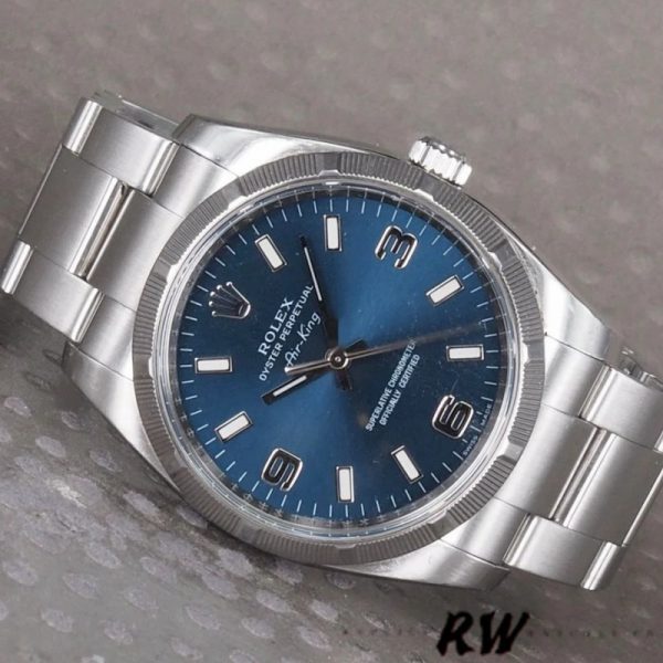 Rolex Oyster Perpetual Air King 114210 Cadran Bleu 34mm Réplique Unisexe – Image 4