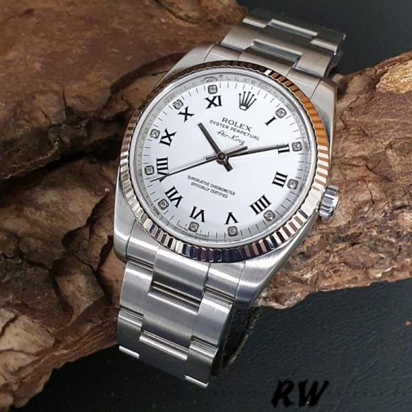 Rolex Oyster Perpetual Air-King 114234 Cadran Diamant Blanc 34mm Réplique Unisexe – Image 6