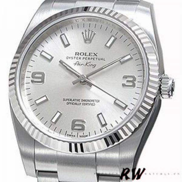 Rolex Oyster Perpetual Air-King 114234 Cadran Argent 34mm Réplique Unisexe – Image 5
