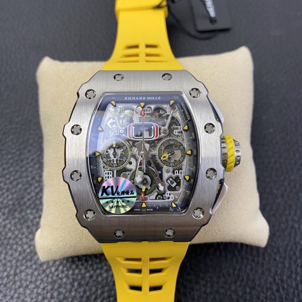 Richard Mille RM 11 03 Titane Cadran squelette Bracelet jaune – Image 2