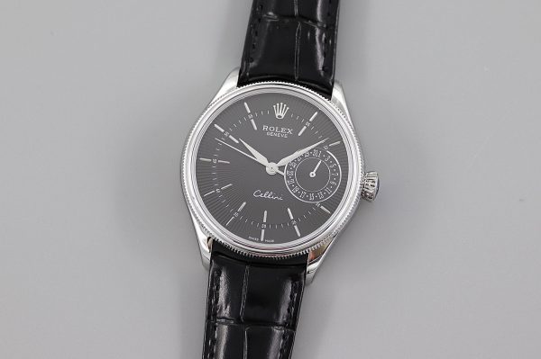 Rolex Cellini Date 50519 Bracelet Noir Cadran Noir 39mm Montre Réplique Homme – Image 9