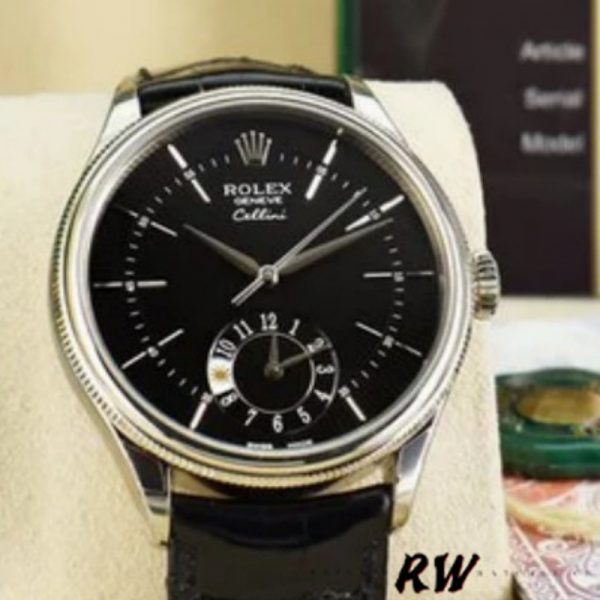 Rolex Cellini Dual Time 50529 Cadran Guilloché Noir 39mm Montre Réplique Homme – Image 5
